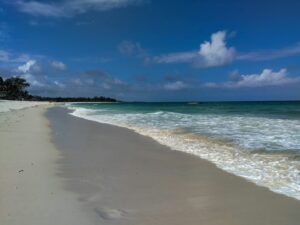 Clear blue water beach on the Kenya coast, the kind of view guests search for